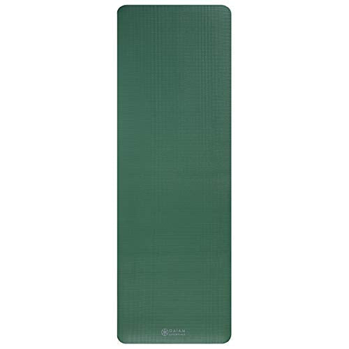 Gaiam Essentials Thick Yoga Mat Fitness & Exercise Mat with Easy-Cinch Yoga Mat Carrier Strap, 72"L x 24"W x 2/5 Inch Thick
