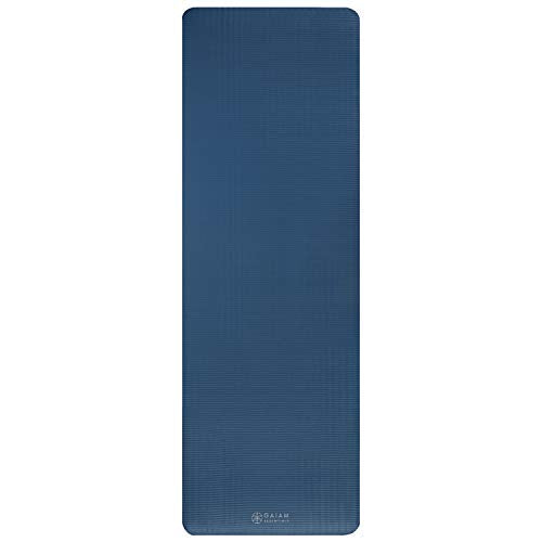 Gaiam Essentials Thick Yoga Mat Fitness & Exercise Mat with Easy-Cinch Yoga Mat Carrier Strap, 72"L x 24"W x 2/5 Inch Thick