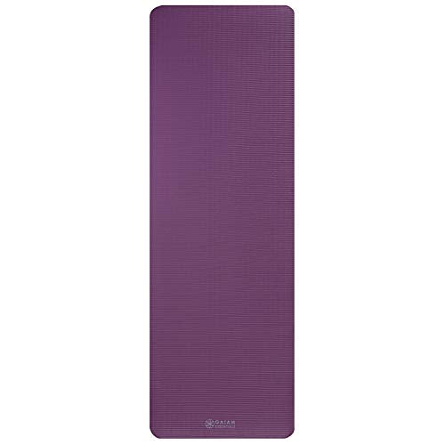 Gaiam Essentials Thick Yoga Mat Fitness & Exercise Mat with Easy-Cinch Yoga Mat Carrier Strap, 72"L x 24"W x 2/5 Inch Thick