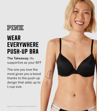 Victoria's Secret Women's Pink Wear Everywhere Push Up Bra, Bras for Women (32A-40DDD)