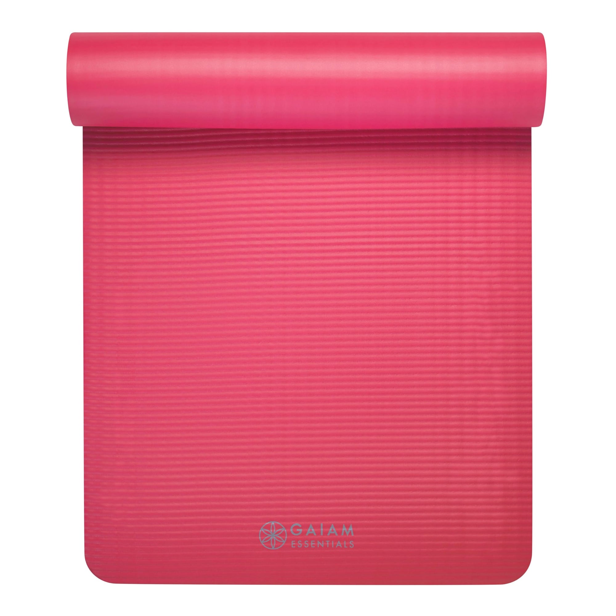 Gaiam Essentials Thick Yoga Mat Fitness & Exercise Mat with Easy-Cinch Yoga Mat Carrier Strap, 72"L x 24"W x 2/5 Inch Thick