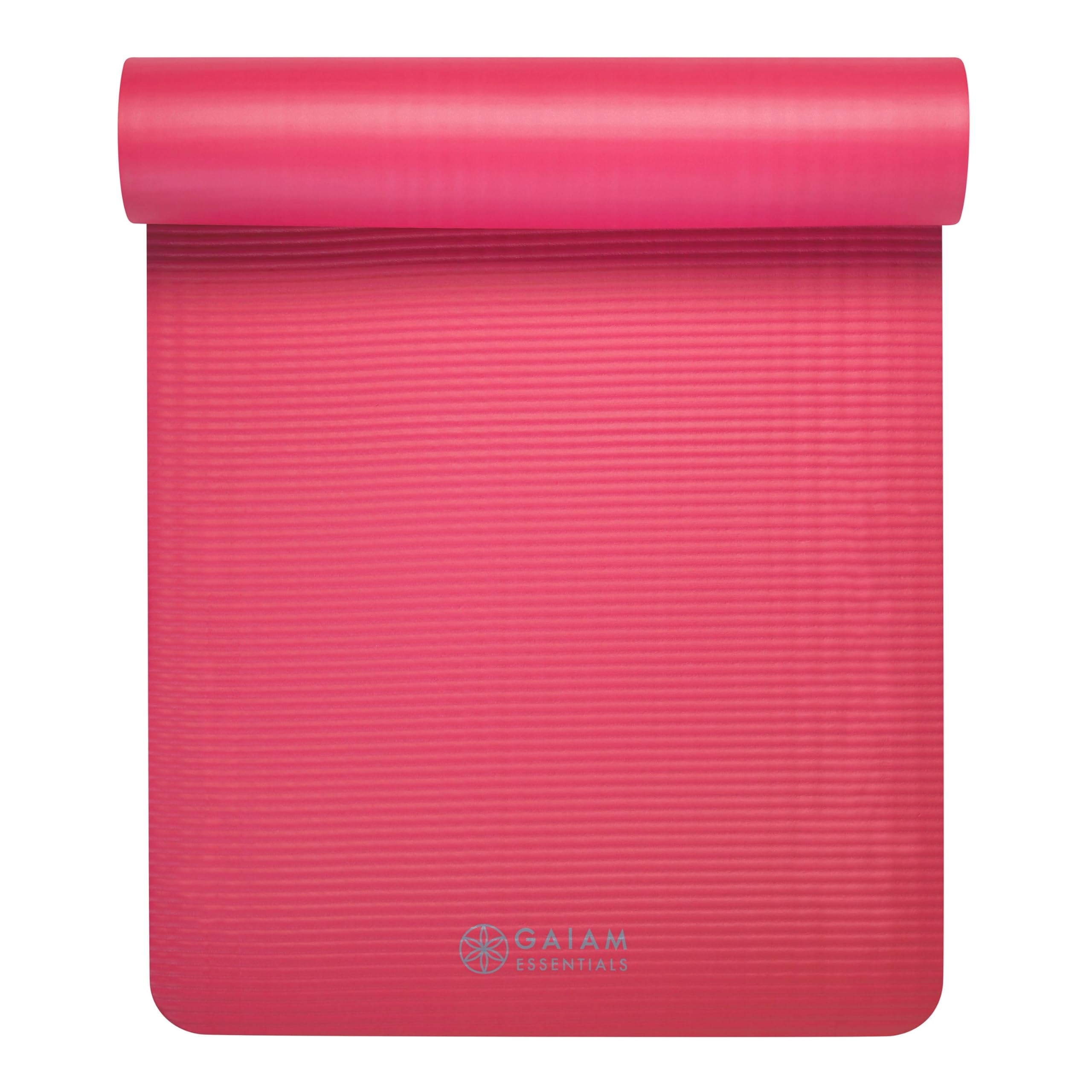 Gaiam Essentials Thick Yoga Mat Fitness & Exercise Mat with Easy-Cinch Yoga Mat Carrier Strap, 72"L x 24"W x 2/5 Inch Thick