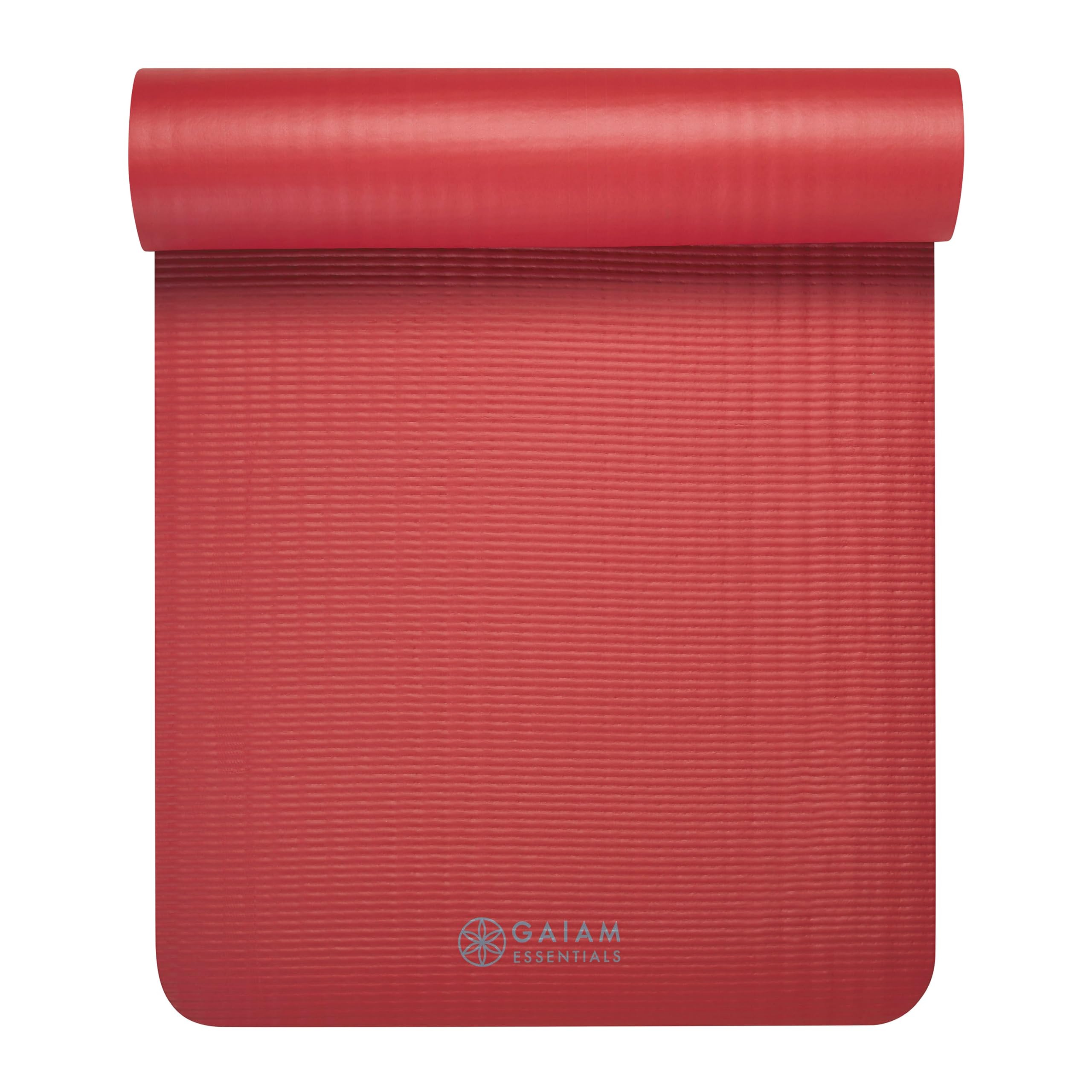 Gaiam Essentials Thick Yoga Mat Fitness & Exercise Mat with Easy-Cinch Yoga Mat Carrier Strap, 72"L x 24"W x 2/5 Inch Thick