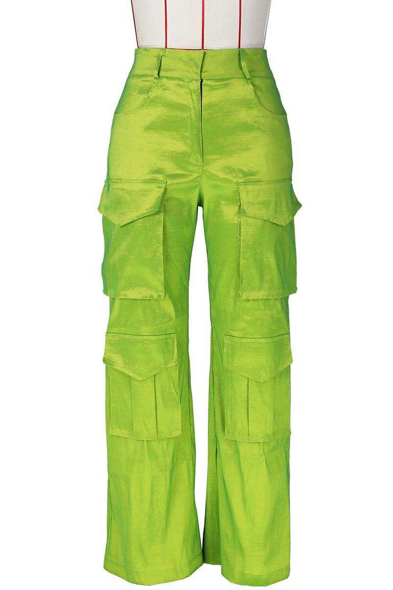 Cargo Casual High Waist Straight Leg Pants
