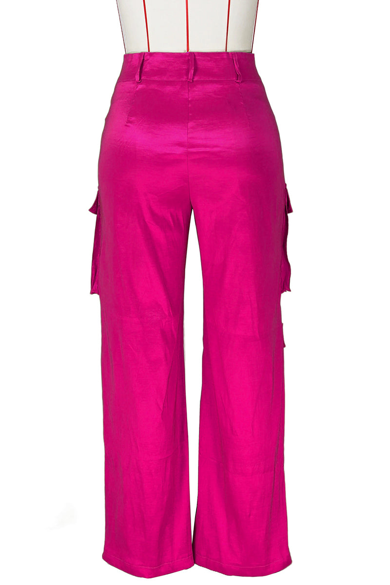 Cargo Casual High Waist Straight Leg Pants