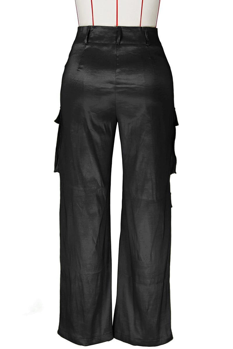 Cargo Casual High Waist Straight Leg Pants