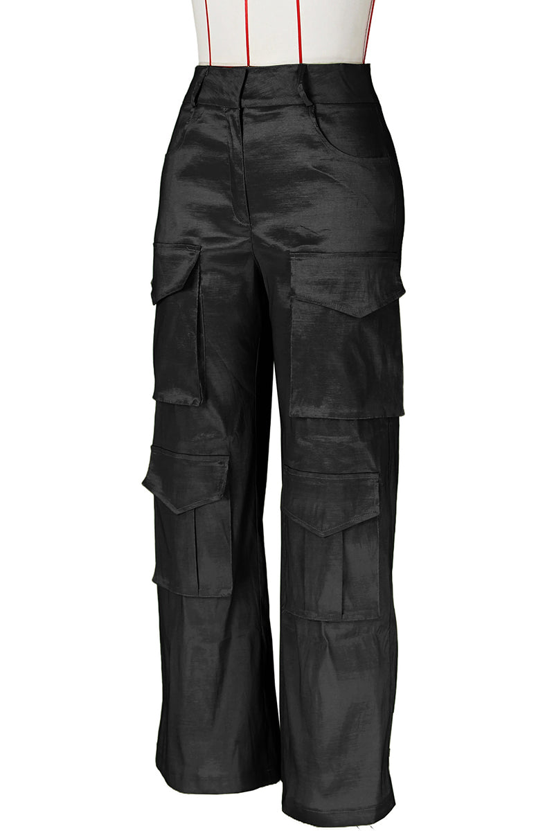 Cargo Casual High Waist Straight Leg Pants