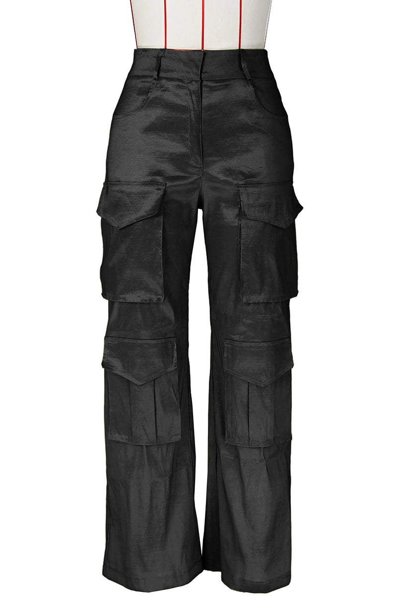 Cargo Casual High Waist Straight Leg Pants