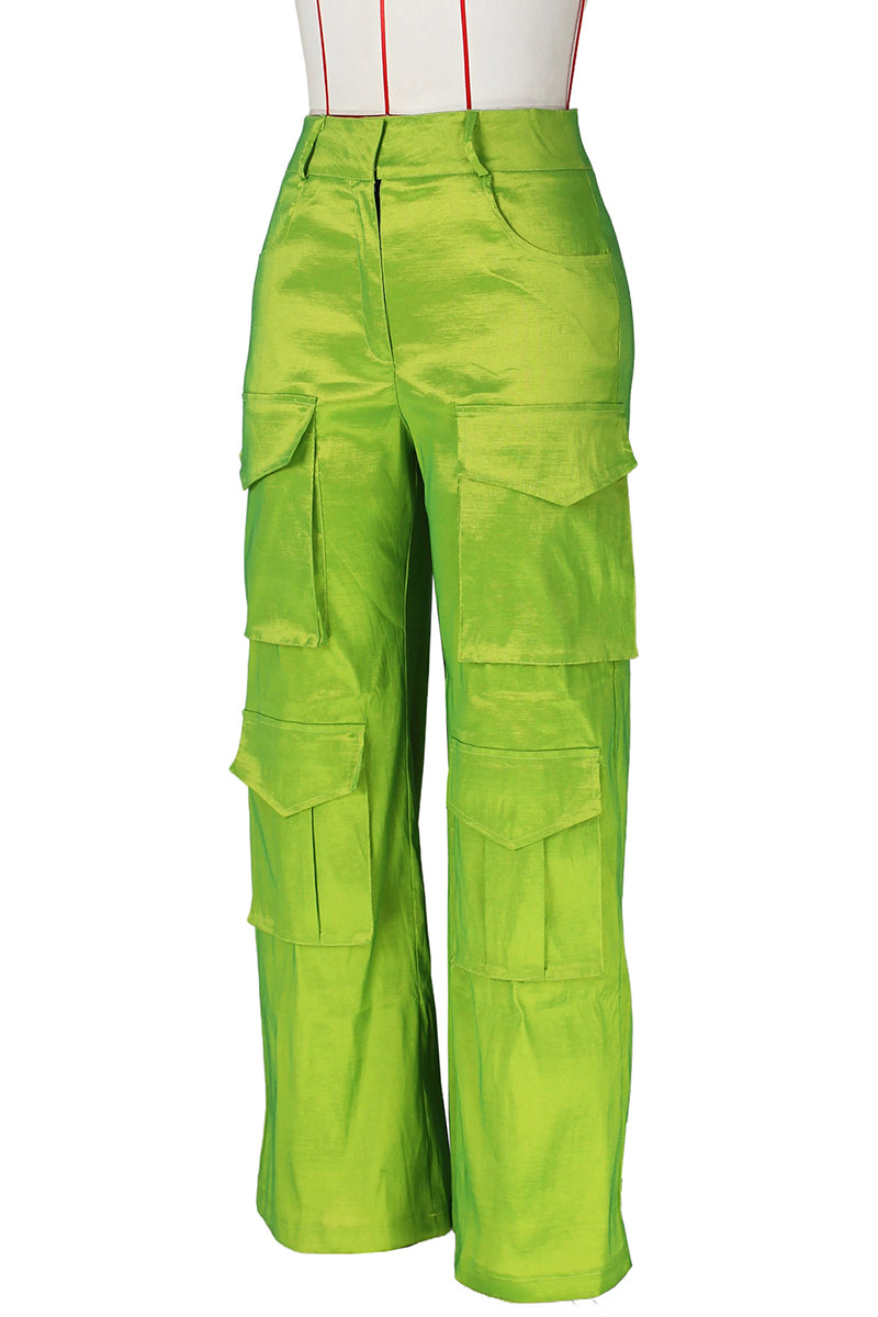 Cargo Casual High Waist Straight Leg Pants