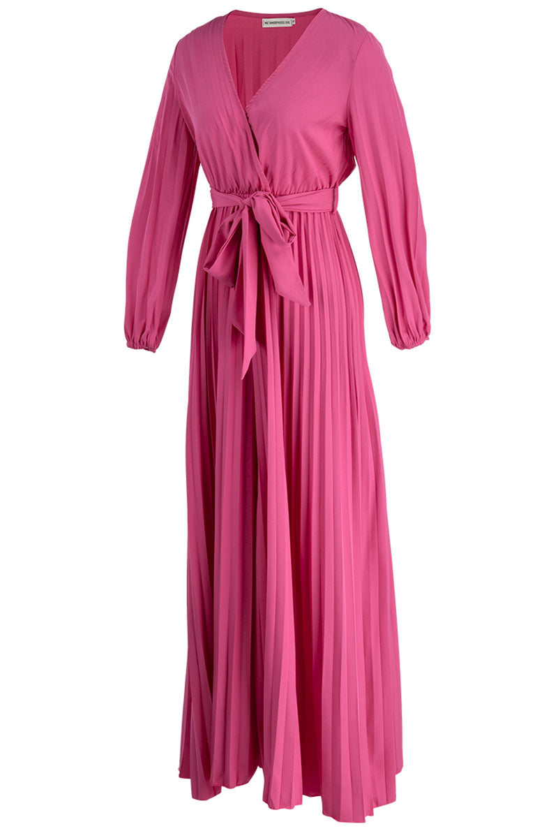 Casual Solid Frenulum Pleated V Neck Plus Size Jumpsuits