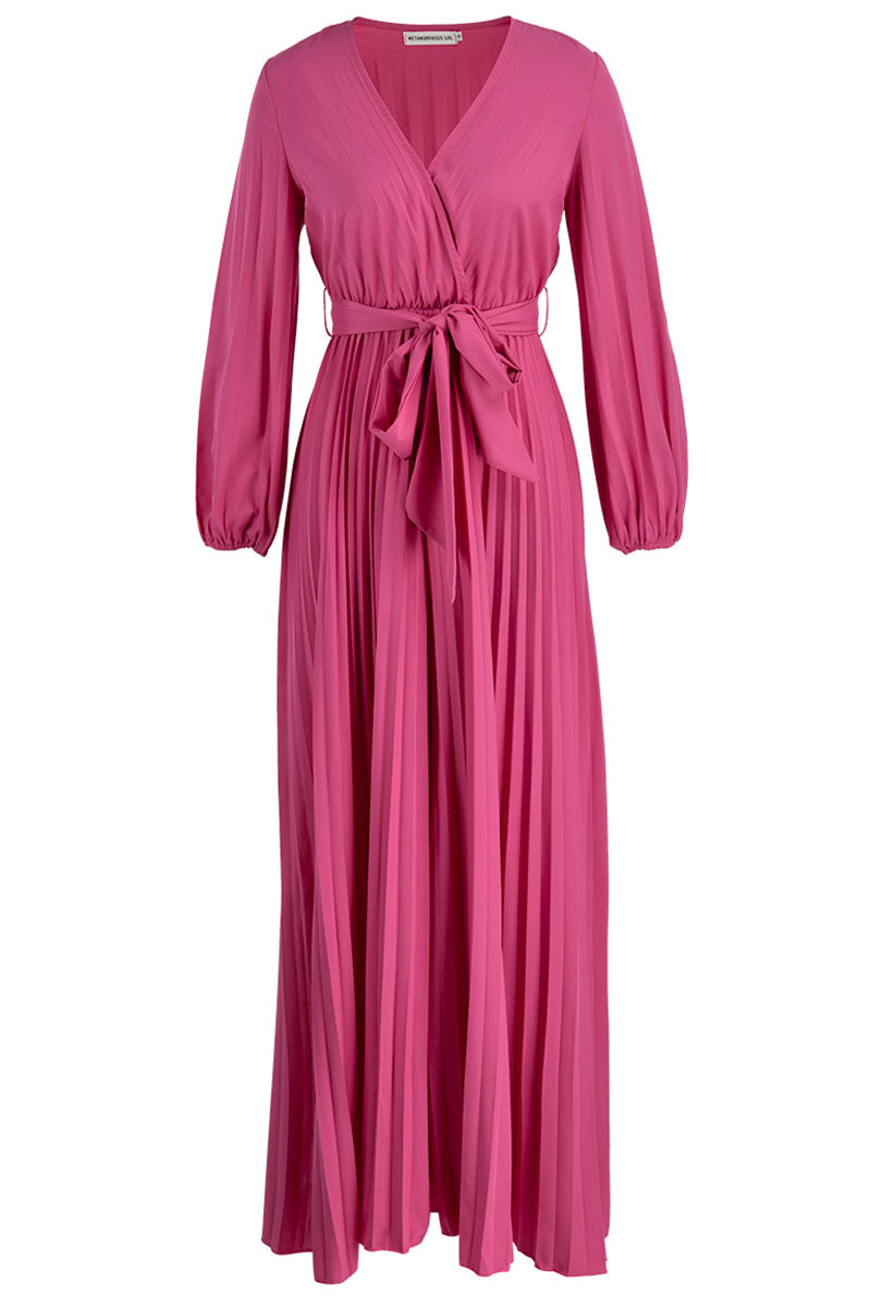 Casual Solid Frenulum Pleated V Neck Plus Size Jumpsuits