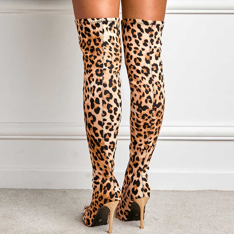 Leopard Print Casual Daily Leopard Pointed Shoes (Heel Height 4.33in)