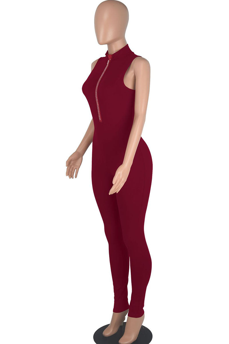 Black Casual Solid Patchwork Hot Drill O Neck Regular Jumpsuits