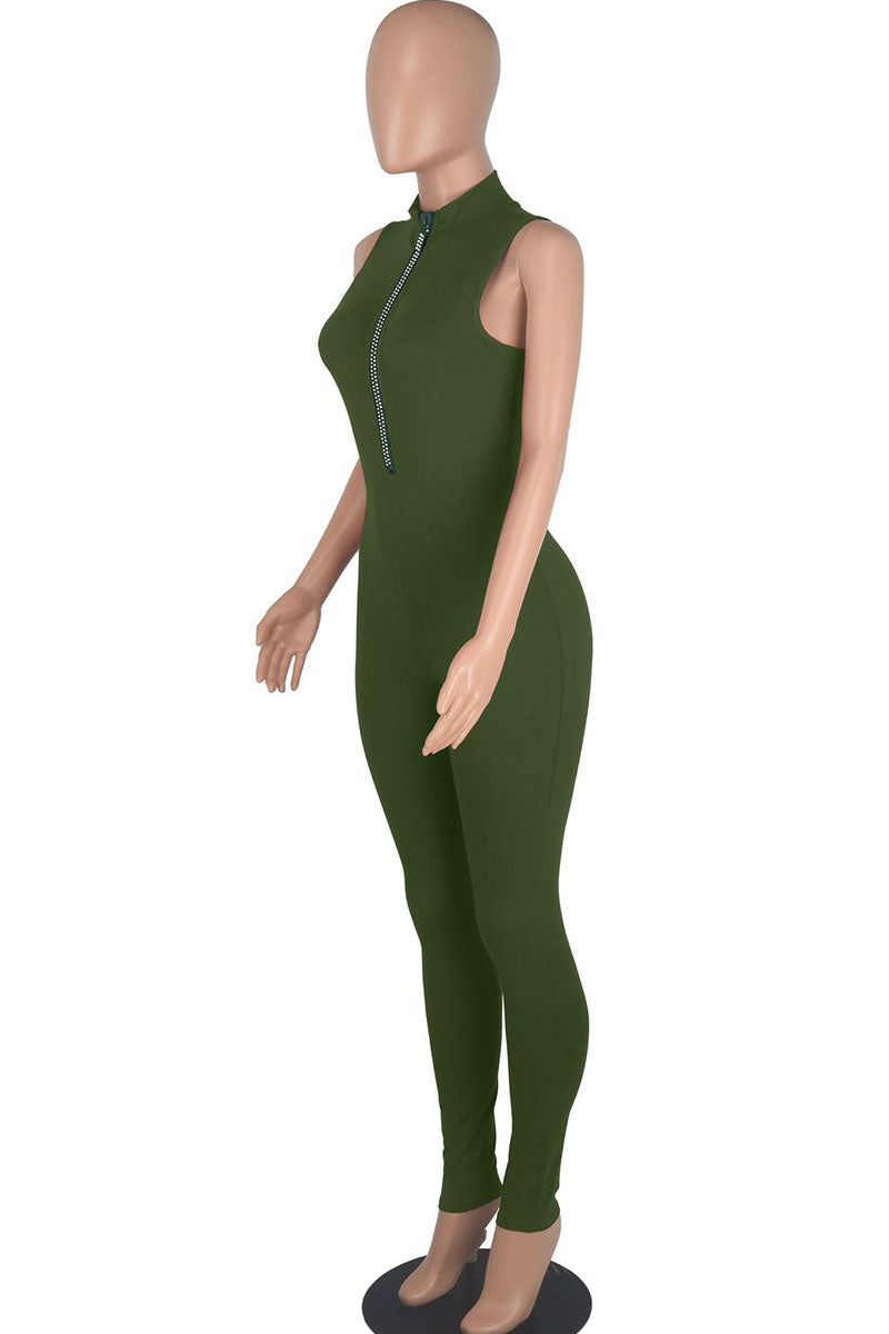 Black Casual Solid Patchwork Hot Drill O Neck Regular Jumpsuits