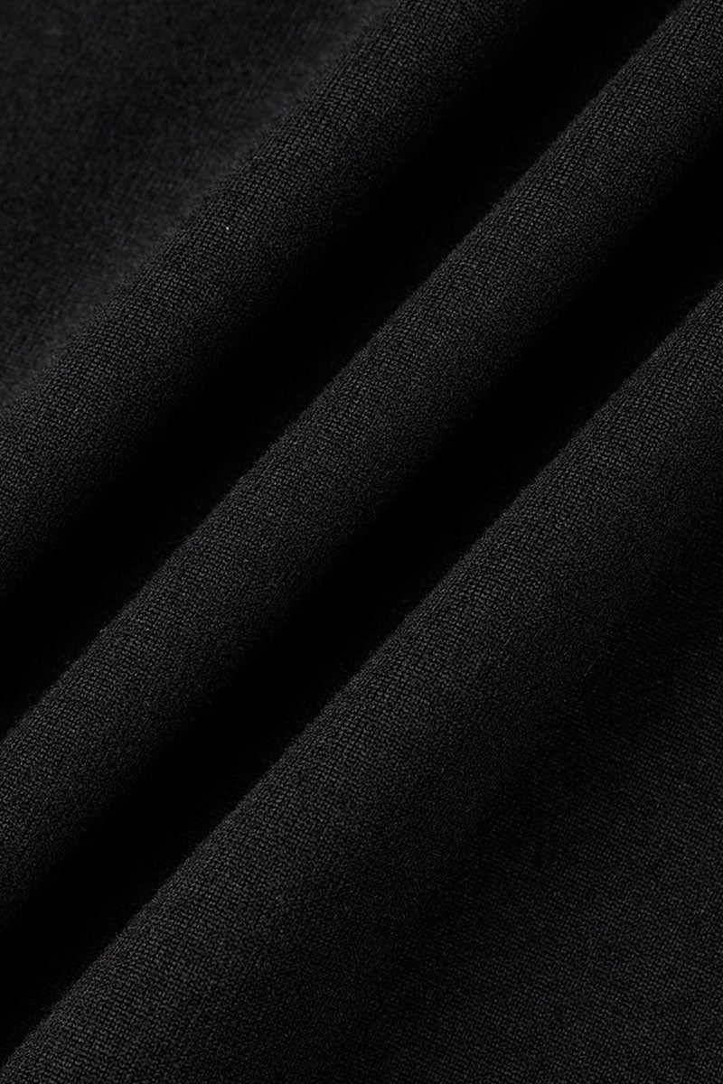 Black Sexy Solid Hollowed Out Patchwork O Neck One Step Skirt Plus Size Dresses
