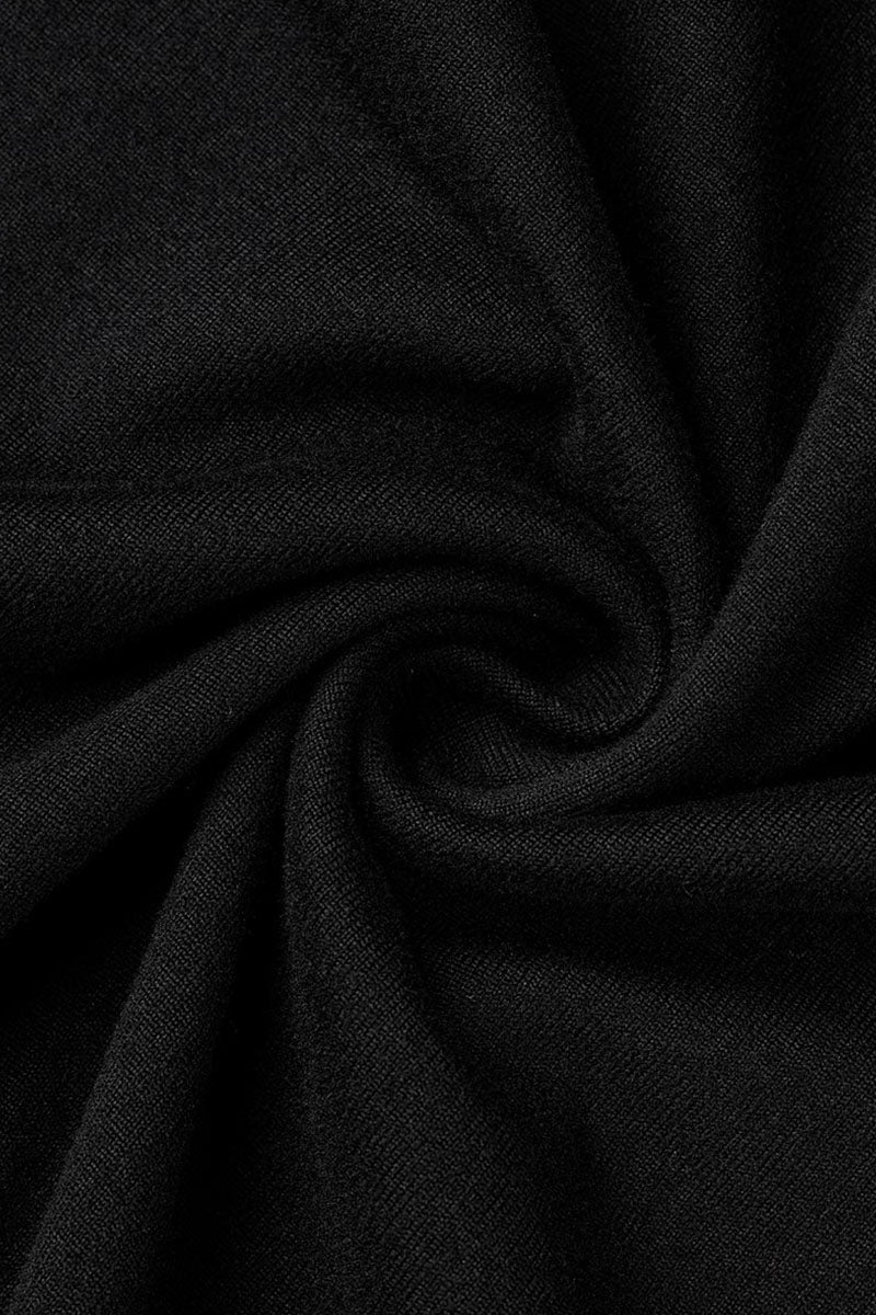Black Sexy Solid Hollowed Out Patchwork O Neck One Step Skirt Plus Size Dresses