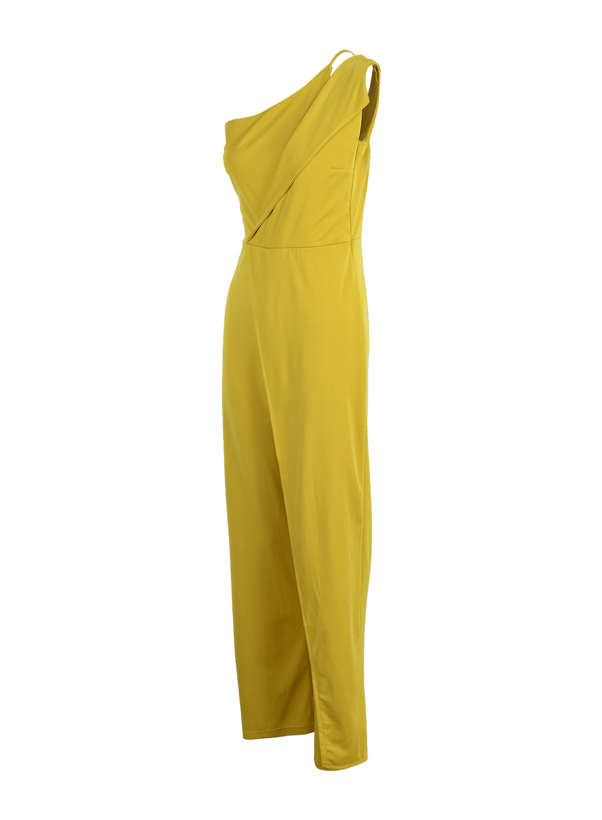 Fashion Casual Solid Patchwork Asymmetrical Collar Straight Jumpsuits
