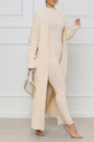 Cardigan Collar Long Sleeve Longline Knitted Sweater Jackets