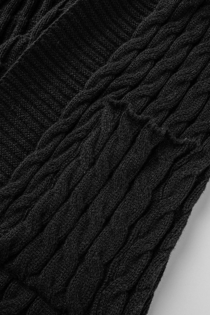 Cardigan Collar Long Sleeve Longline Knitted Sweater Jackets