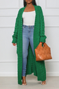 Cardigan Collar Long Sleeve Longline Knitted Sweater Jackets