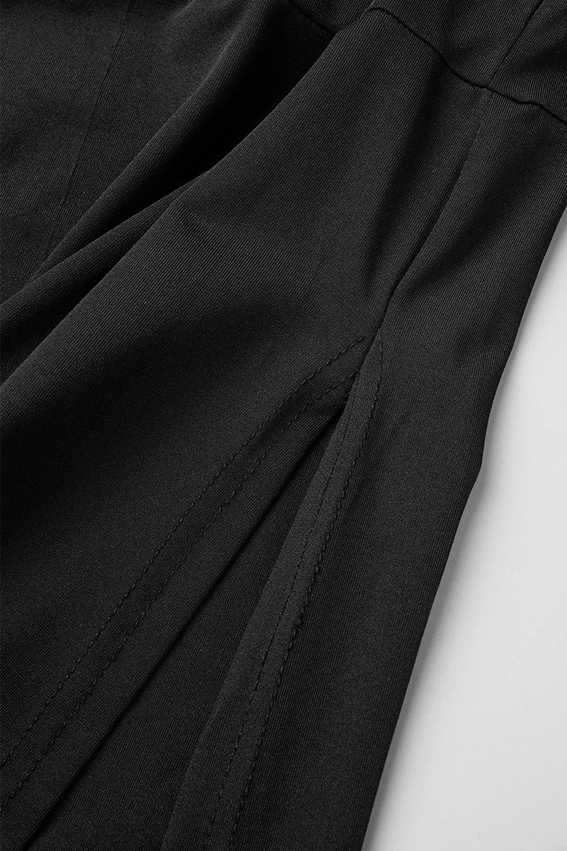 Black Sexy Casual Solid High Opening Halter Plus Size Jumpsuits(With Belt)