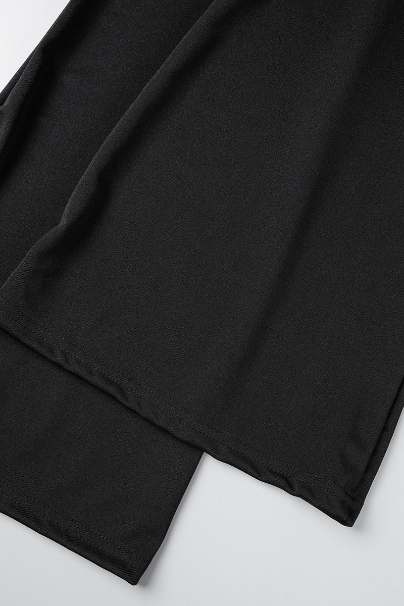 Fashion Casual Solid Patchwork Asymmetrical Collar Straight Jumpsuits