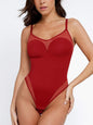 Sheer Mesh Slip Shapewear Tummy Control Thong Bodysuit