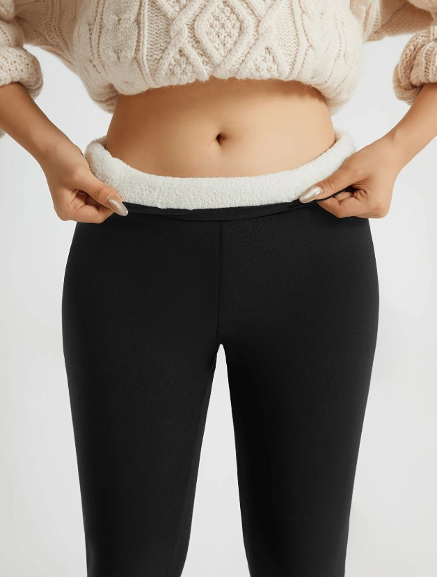 Fleece-Lined Sports Leggings With Textured Detail
