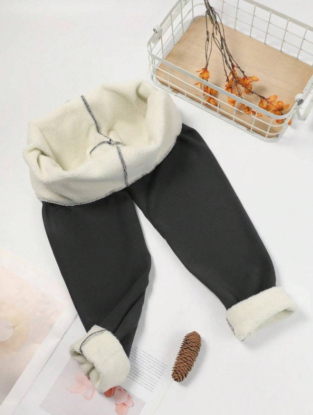 Fleece-Lined Sports Leggings With Textured Detail