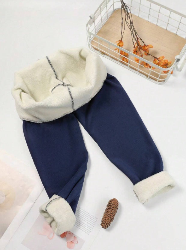 Fleece-Lined Sports Leggings With Textured Detail
