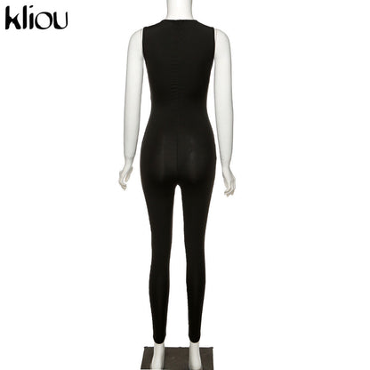 Ribbed Casual Zipper V Neck Rompers Women Jumpsuit Workout Sporty Short Sleeve Skinny Biker Shorts Playsuits Fashion