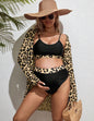 Maternity Leopard Bikini Set With Kimono Summer Beach
