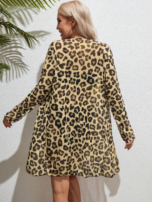 Maternity Leopard Bikini Set With Kimono Summer Beach